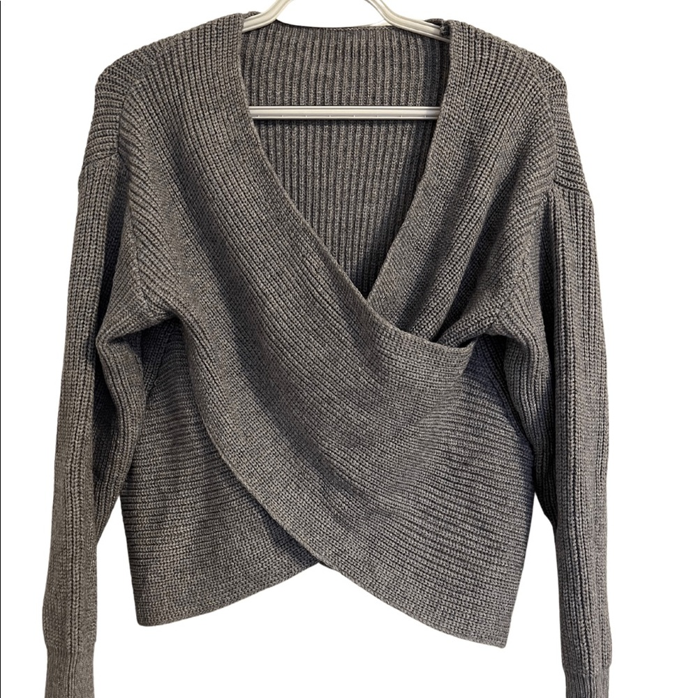 SHEIN Cropped Wrap Sweater